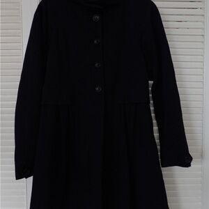 Theory Midnight Dark Navy Buttoned Coat